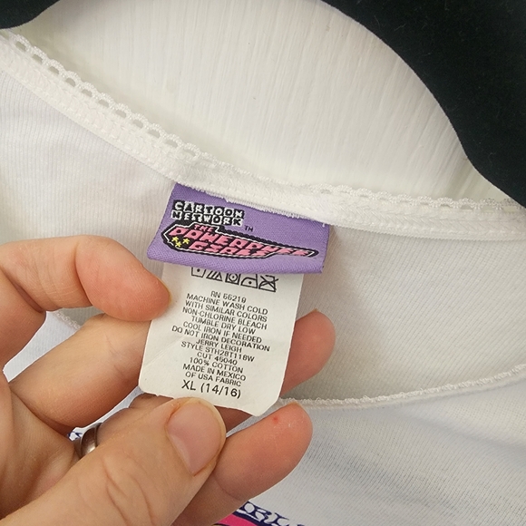 90s Vintage Powerpuff Girls Cartoon Network White Short Sleeve Tee -New With Tag - Picture 3 of 5
